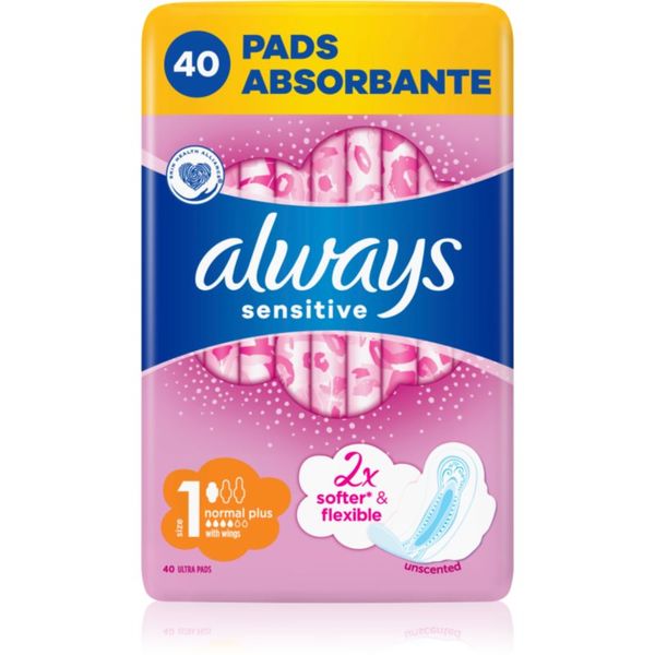 Always Always Sensitive Normal Plus ulošci bez parfema 40 kom
