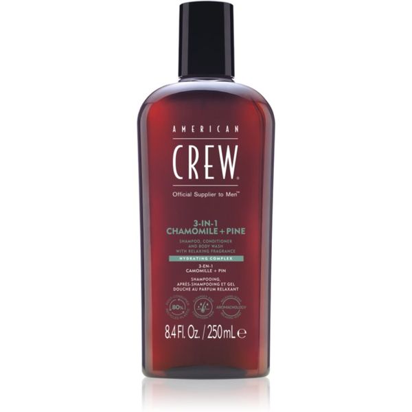 American Crew American Crew 3 in 1 Chamimile + Pine 3 u1 šampon, regenerator i gel za tuširanje za muškarce 250 ml