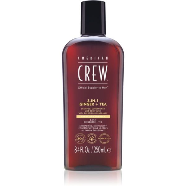 American Crew American Crew 3 in 1 Ginger + Tea 3 u1 šampon, regenerator i gel za tuširanje za muškarce 250 ml