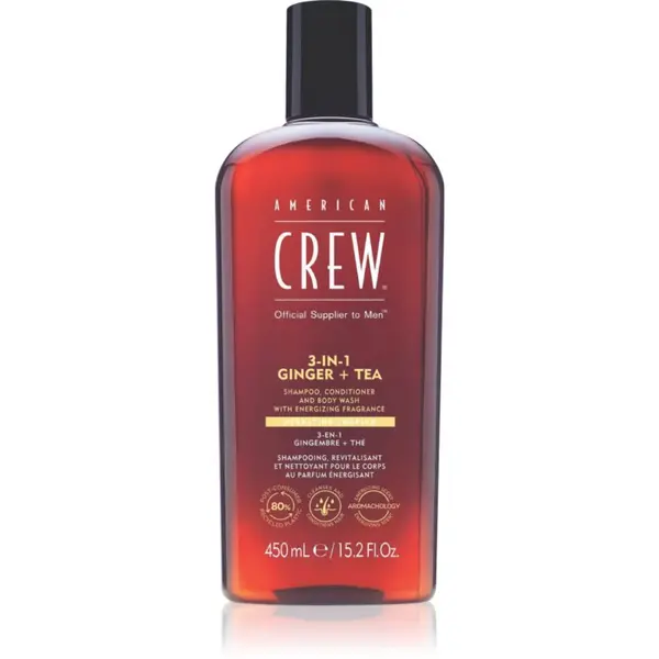 American Crew American Crew 3 in 1 Ginger + Tea 3 u1 šampon, regenerator i gel za tuširanje za muškarce 450 ml