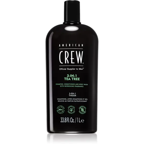 American Crew American Crew Hair & Body 3-IN-1 Tea Tree šampon, regenerator i gel za tuširanje 3 u 1 za muškarce 1000 ml