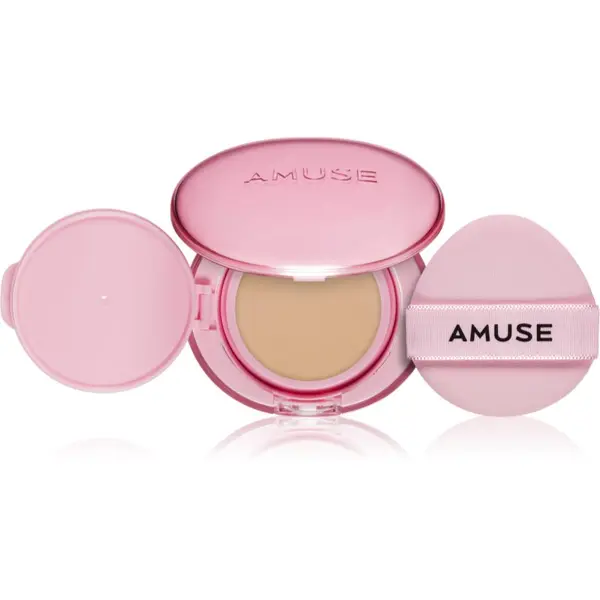 AMUSE AMUSE Dew Power Vegan Cushion dugotrajni puder u spužvici za sjaj i zaglađivanje kože lica nijansa 03 Honey 15 g