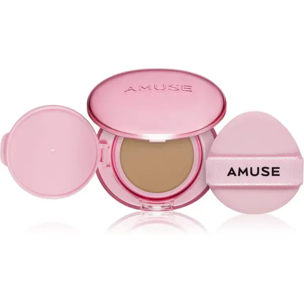 AMUSE AMUSE Dew Power Vegan Cushion dugotrajni puder u spužvici za sjaj i zaglađivanje kože lica nijansa 04 Tan 15 g