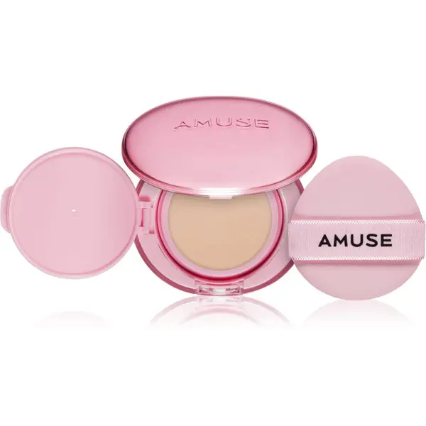 AMUSE AMUSE Dew Power Vegan Cushion dugotrajni puder u spužvici za sjaj i zaglađivanje kože lica nijansa 1.5 Natural 15 g