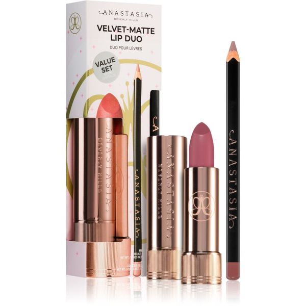 Anastasia Beverly Hills Anastasia Beverly Hills Velvet-Matte Lip Duo poklon set Muted Mauve & Hush Rose(za usne) nijansa