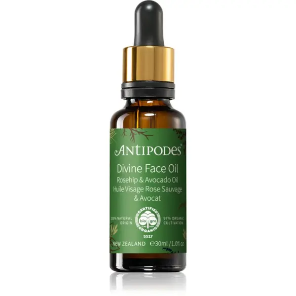 Antipodes Antipodes Divine Face Oil Rosehip & Avocado Oil zaštitni serum protiv prvih znakova starenja kože 30 ml