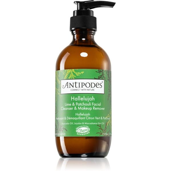 Antipodes Antipodes Hallelujah Lime & Patchouli gel za čišćenje i skidanje make-upa za lice 200 ml