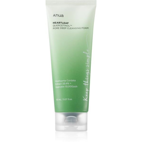 Anua Anua Heartleaf Quercetinol Pore Deep Cleansing Foam pjena za dubinsko čišćenje za mješovitu i masnu kožu 150 ml