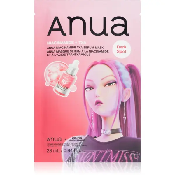 Anua Anua K-Pop Demon Hunters Niacinamide TXA Serum Mask sheet maska za blistav ten s hidratantnim učinkom 28 ml