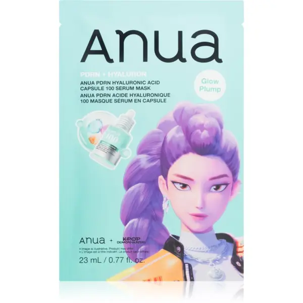 Anua Anua K-Pop Demon Hunters PDRN + Hyaluronic Acid Capsule 100 Serum Mask hidratantna sheet maska za sjaj i zaglađivanje kože lica 23 ml