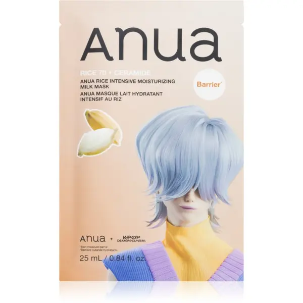 Anua Anua K-Pop Demon Hunters Rice 70 + Ceramide njegujuća sheet maska za jačanje kožne barijere 25 ml