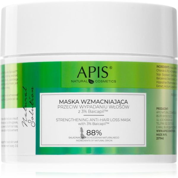 Apis Natural Cosmetics Apis Natural Cosmetics Natural Solution 3% Baicapil maska za učvršćivanje za tanku kosu sklonu opadanju 200 ml