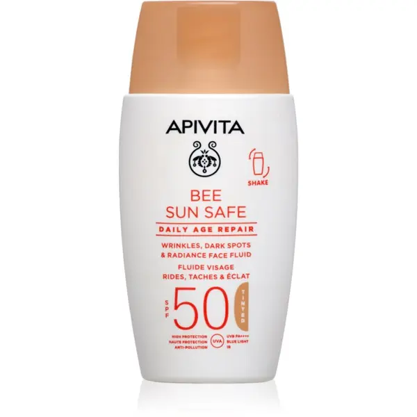 Apivita Apivita Bee Sun Safe Daily Age Repair Tinted Fluid SPF50 zaštitna krema za toniranje SPF 50 50 ml