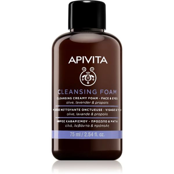 Apivita Apivita Cleansing Olive & Lavender pjena za čišćenje za lice i oči 75 ml
