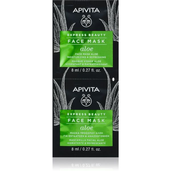 Apivita Apivita Express Beauty Aloe osvježavajuća hidratantna maska za lice 2x8 ml