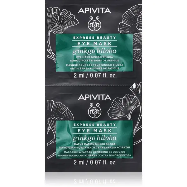 Apivita Apivita Express Beauty Eye Mask Gingko Biloba maska za područje oko očiju protiv tamnih krugova 2x2 ml