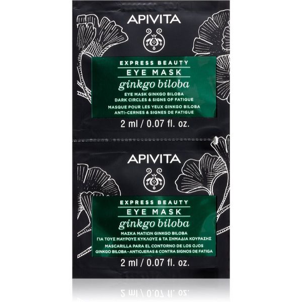 Apivita Apivita Express Beauty Ginkgo Biloba maska za oči protiv oticanja i tamnih krugova 2 x 2 ml