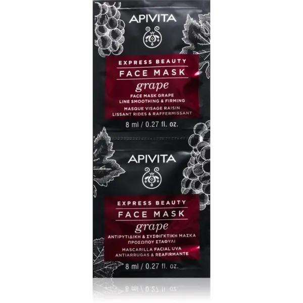 Apivita Apivita Express Beauty Grape učvršćujuća maska za lice 2x8 ml