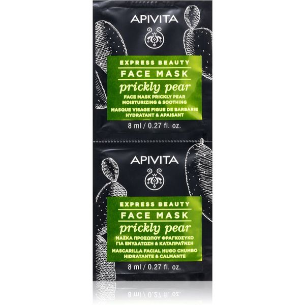 Apivita Apivita Express Beauty Prickly Pear umirujuća maska za lice s hidratantnim učinkom 2 x 8 ml