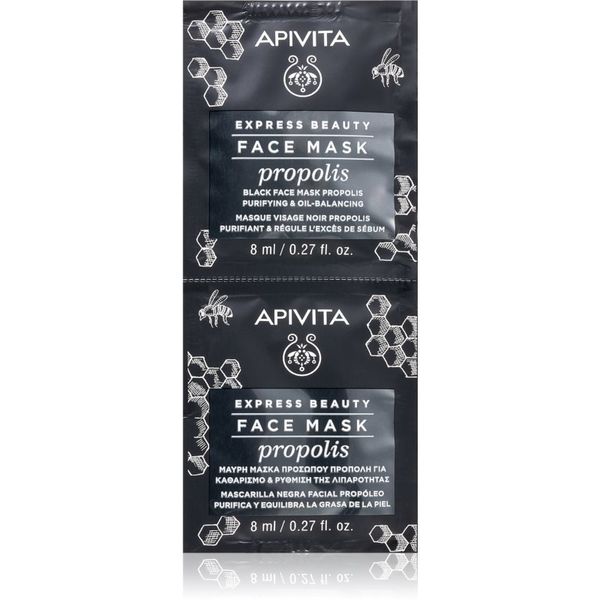 Apivita Apivita Express Beauty Propolis crna maska za čišćenje za masnu kožu 2 x 8 ml