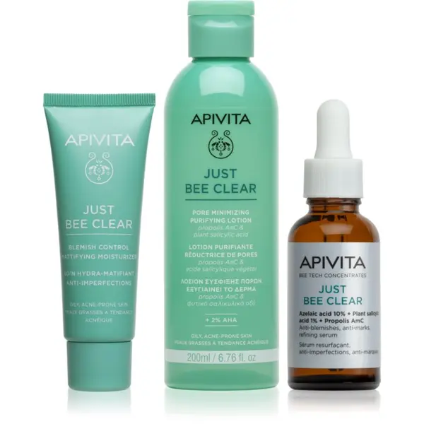 Apivita Apivita Just Bee Clear set za masno lice sklono aknama