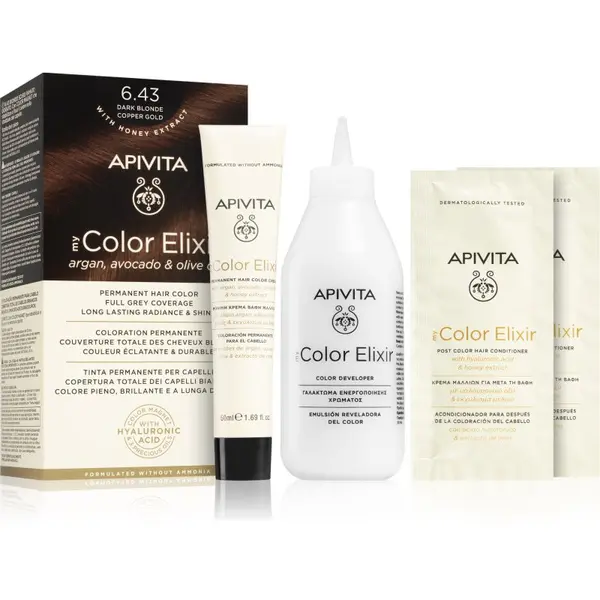 Apivita Apivita My Color Elixir boja za kosu bez amonijaka nijansa 6.43 Dark Blonde Copper Gold 1 kom