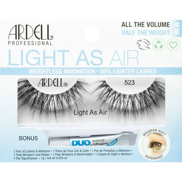 Ardell Ardell Light As Air umjetne trepavice s ljepilom i aplikatorom tip 523 1 g