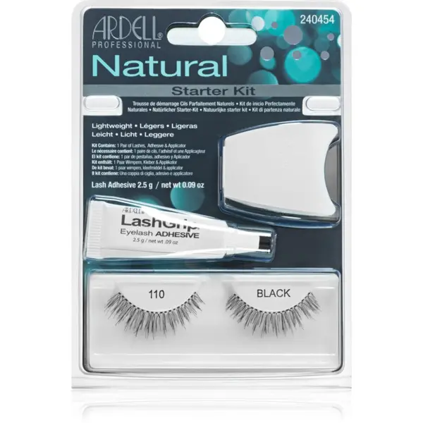 Ardell Ardell Natural trepavice za lijepljenje s ljepilom i aplikatorom 110 Black 4 kom