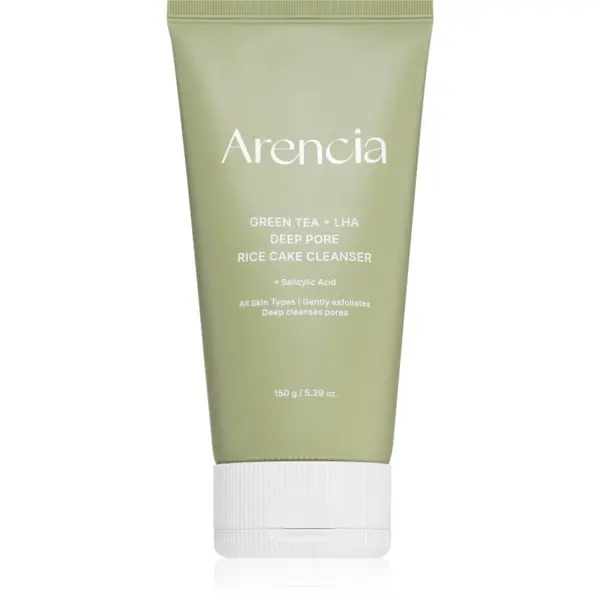 Arencia Arencia Green Tea + LHA Deep Pore Rice Cake Cleanser gel za dubinsko čišćenje s regenerirajućim učinkom 150 g