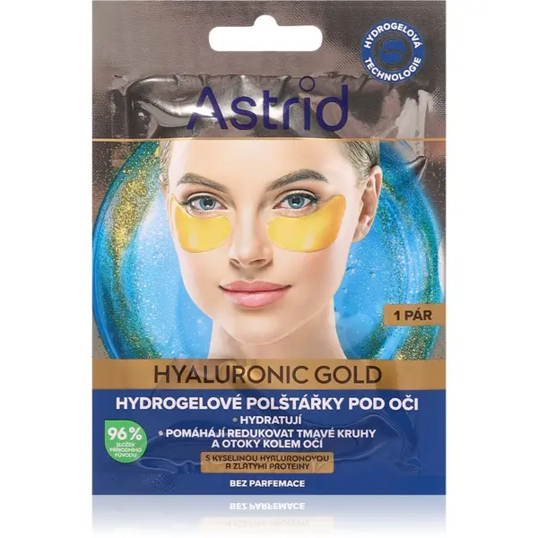 Astrid Astrid Hyaluronic Gold maska za oči protiv bora, oticanja i tamnih krugova 2 kom