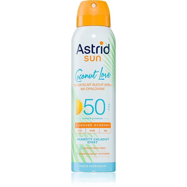 Astrid Astrid Sun Coconut Love rashlađujući nevidljivi sprej za sunčanje SPF 50 s visokom UV zaštitom 150 ml