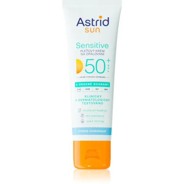 Astrid Astrid Sun Sensitive krema za lice za sunčanje SPF 50+ vodootporni 50 ml