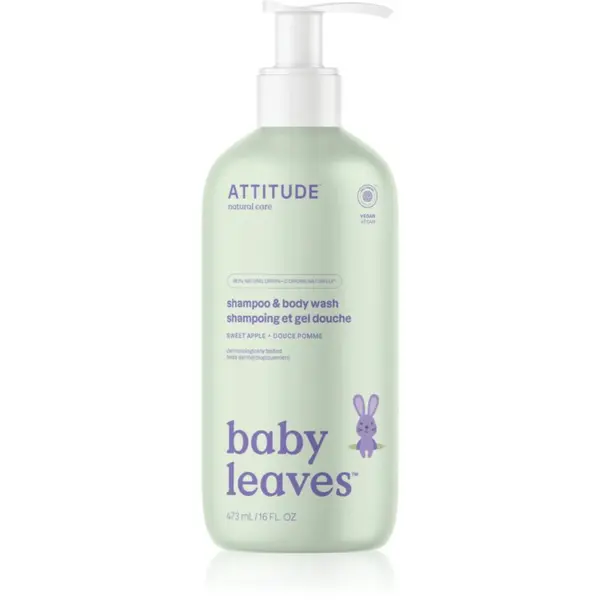 Attitude Attitude Baby Leaves Shampoo & Body wash šampon i gel za tuširanje za djecu Sweet Apple 473 ml