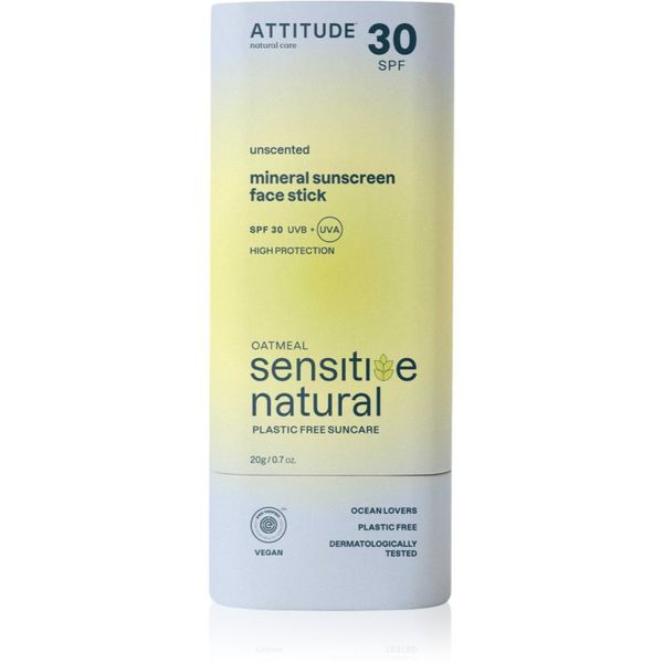 Attitude Attitude Sensitive Natural Face stick mineralna krema za sunčanje u sticku za osjetljivu kožu lica 20 g