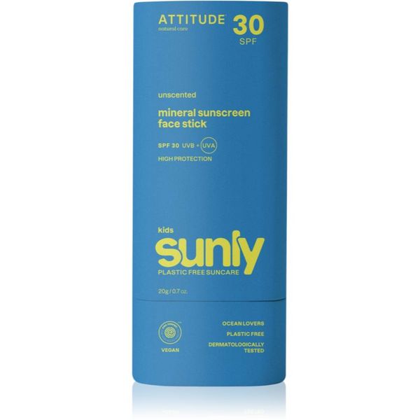 Attitude Attitude Sunly Kids Face stick mineralna krema za sunčanje u sticku za djecu SPF 30 20 g