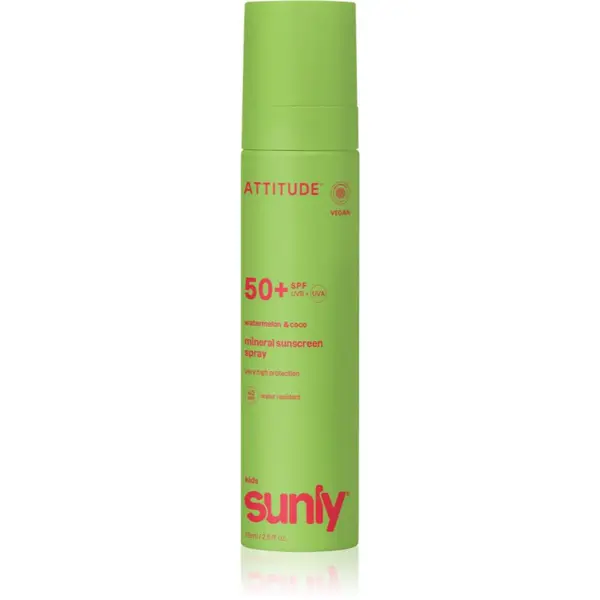 Attitude Attitude Sunly Kids Watermelon & Coco mineralni sprej za sunčanje SPF 50+ za djecu 75 ml