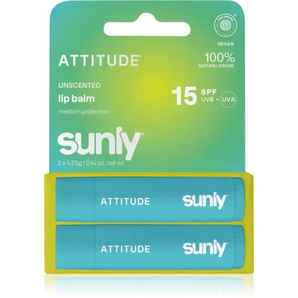 Attitude Attitude Sunly Lip Balm balzam za usne bez parfema 2x4.25 g