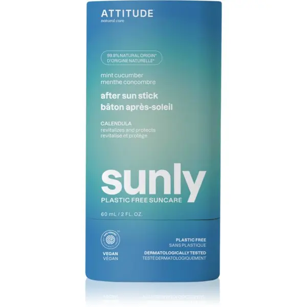 Attitude Attitude Sunly Plastic Free Suncare umirujuća krema poslije sunčanja Mint, Cucumber 60 g