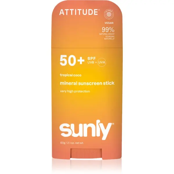 Attitude Attitude Sunly Tropical Coco mineralna zaštitna krema za lice i tijelo u sticku SPF 50+ 60 g