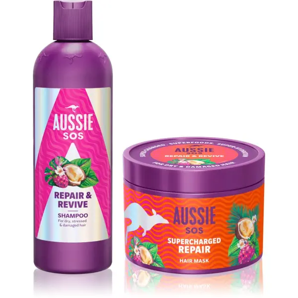Aussie Aussie SOS Repair, Revive & Repeat poklon set za iscrpljenu kosu i vlasište
