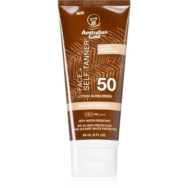Australian Gold Australian Gold Face + Self Tanner krema za samotamnjenje za lice SPF 50 88 ml