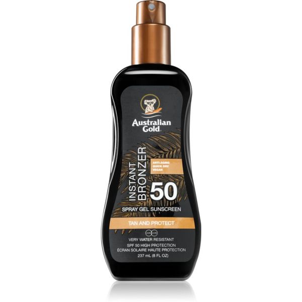 Australian Gold Australian Gold Spray Gel Sunscreen With Instant Bronzer brončani sprej SPF 50 237 ml