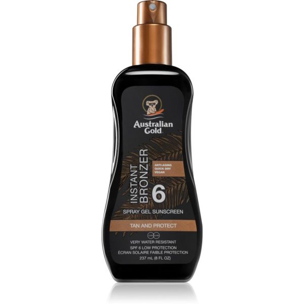 Australian Gold Australian Gold Spray Gel Sunscreen With Instant Bronzer zaštitni sprej za sunčanje s bronzerom SPF 6 237 ml