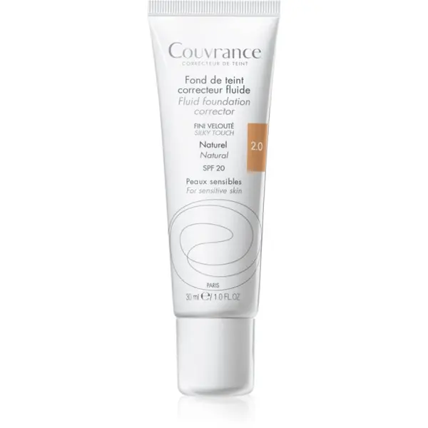 Avène Avène Couvrance Fluid Foundation Corrector tekući prekrivajući puder SPF 20 nijansa 2.0 Natural 30 ml