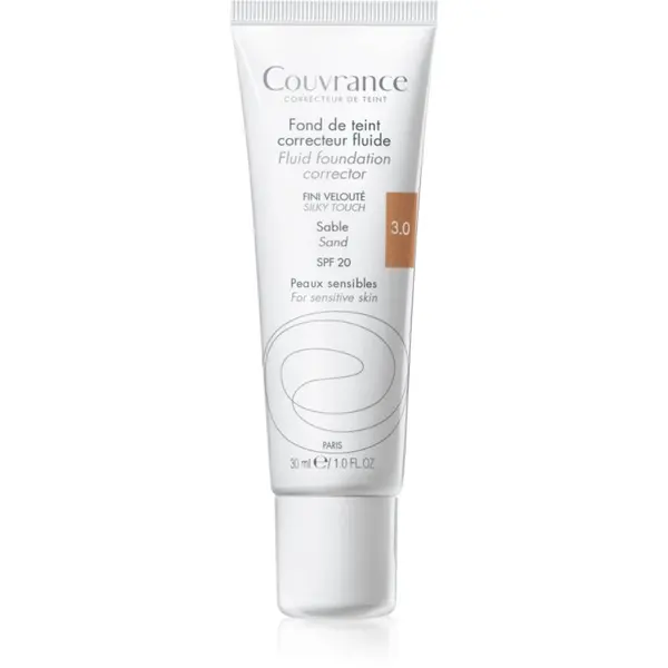 Avène Avène Couvrance Fluid Foundation Corrector tekući prekrivajući puder SPF 20 nijansa 3.0 Sand 30 ml