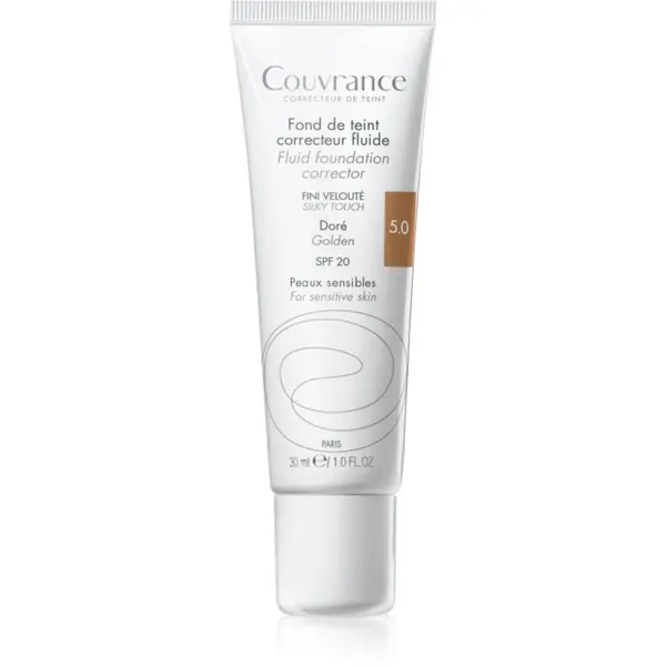 Avène Avène Couvrance Fluid Foundation Corrector tekući prekrivajući puder SPF 20 nijansa 5.0 Golden 30 ml