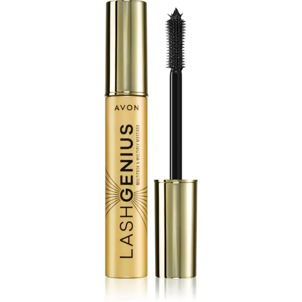 Avon Avon Lash Genius Multitask & Multiply maskara za volumen, uvijanje i odvajanje trepavica 5 u 1 nijansa Blackest Black 10 ml