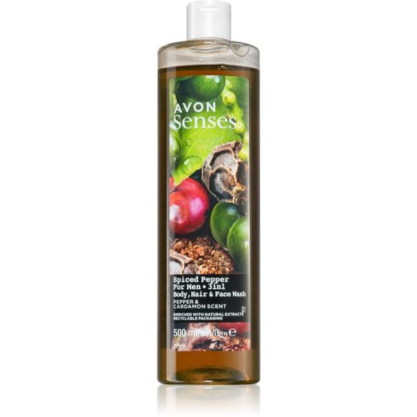 Avon Avon Senses Spiced Pepper 3 u1 šampon, regenerator i gel za tuširanje 500 ml