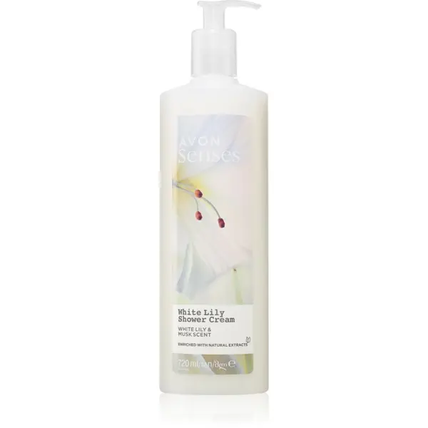 Avon Avon Senses White Lily & Musk stimulirajuća krema za tuširanje 720 ml