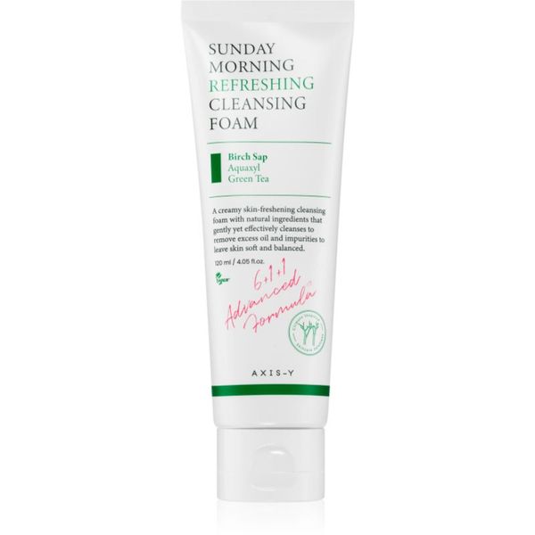AXIS-Y AXIS-Y 6+1+1 Advanced Formula Sunday Morning Refreshing Cleansing Foam kremasta pjena za dubinsko čišćenje za osjetljivu kožu lica 120 ml